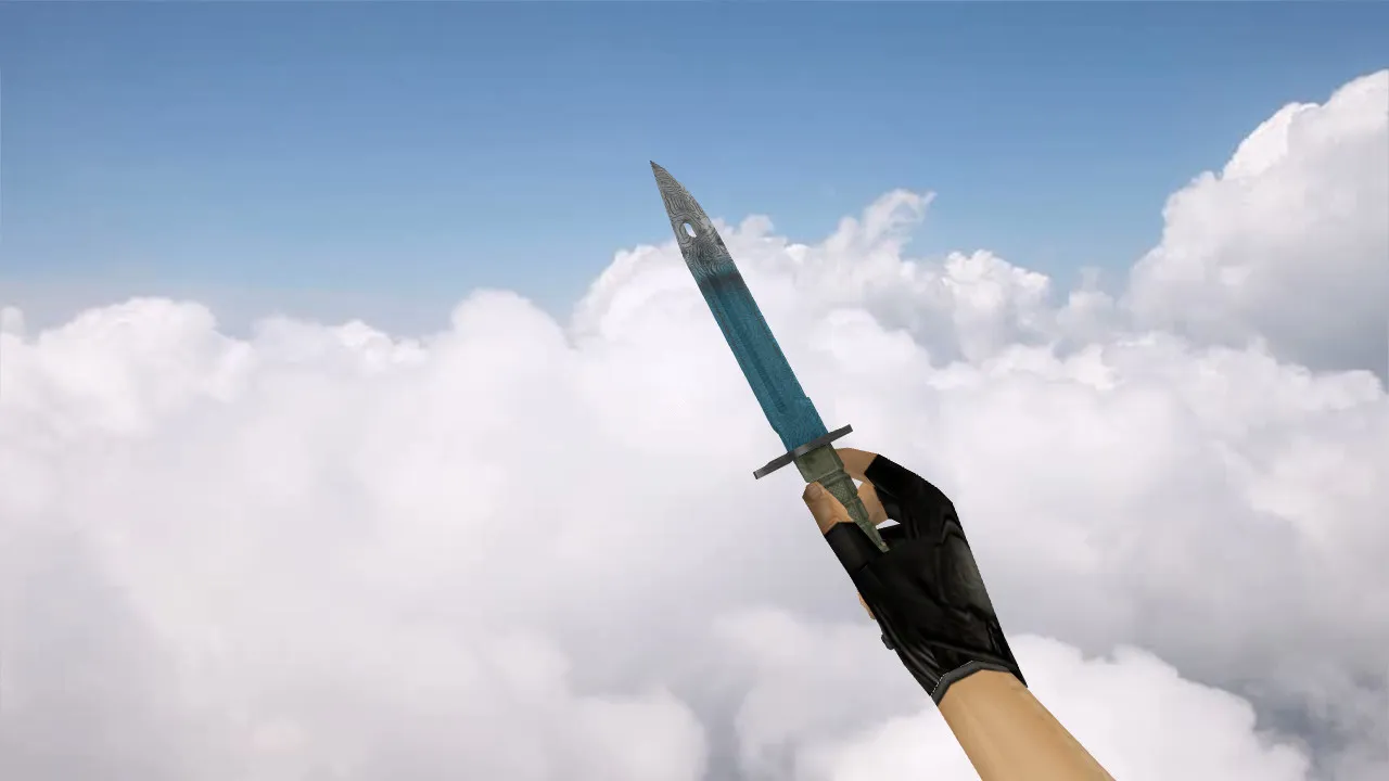 Скриншот Модель ножа «Bayonet Bark Beetle Blue» v_ для CS 1.6: p_ и w_ модели, анимации осмотра, звуки, текстуры