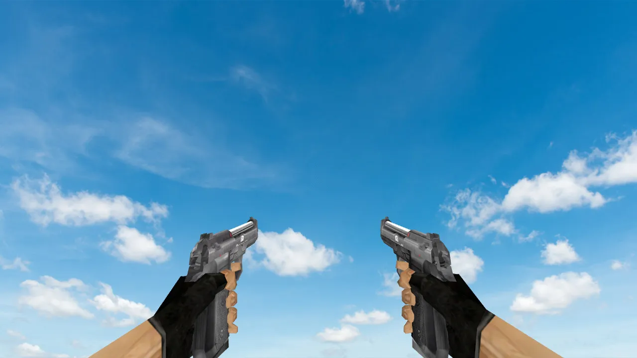 Скриншот  Пак моделей оружия «Default Weapons Chromed» для CS 1.6: v_, p_, w_ модели, звуки, анимация осмотра и текстуры