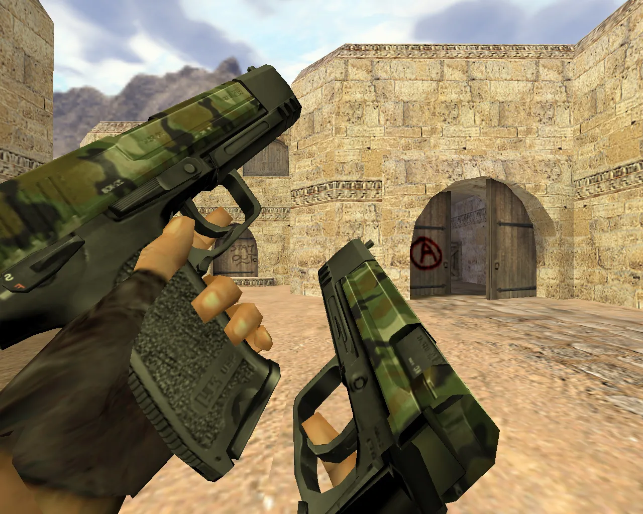 Скриншот Модель «Два USP Камуфляж» для CS 1.6: Четкая и стильная