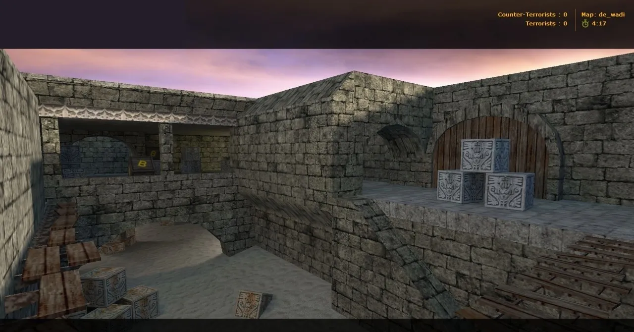 Скриншот  Карта de_wadi для CS 1.6 - Тактические возможности и особенности