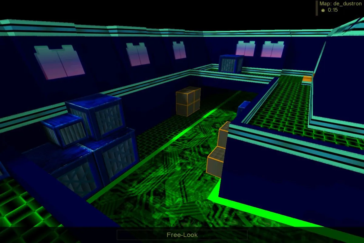 Скриншот  Карта de_dustron для CS 1.6: точки, .nav для ботов, оптимизация wpoly/epoly и баланс сторон