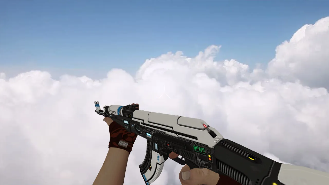 Скриншот Модель v_ AK-47 Sci Fi Blue (p_ w_) для CS 1.6: звук, анимация осмотра, текстуры