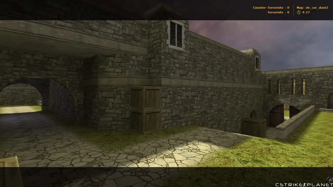 Скриншот de_csr_dust2 карта для CS 1.6: точки, баланс сторон, .nav для ботов и оптимизация wpoly/epoly