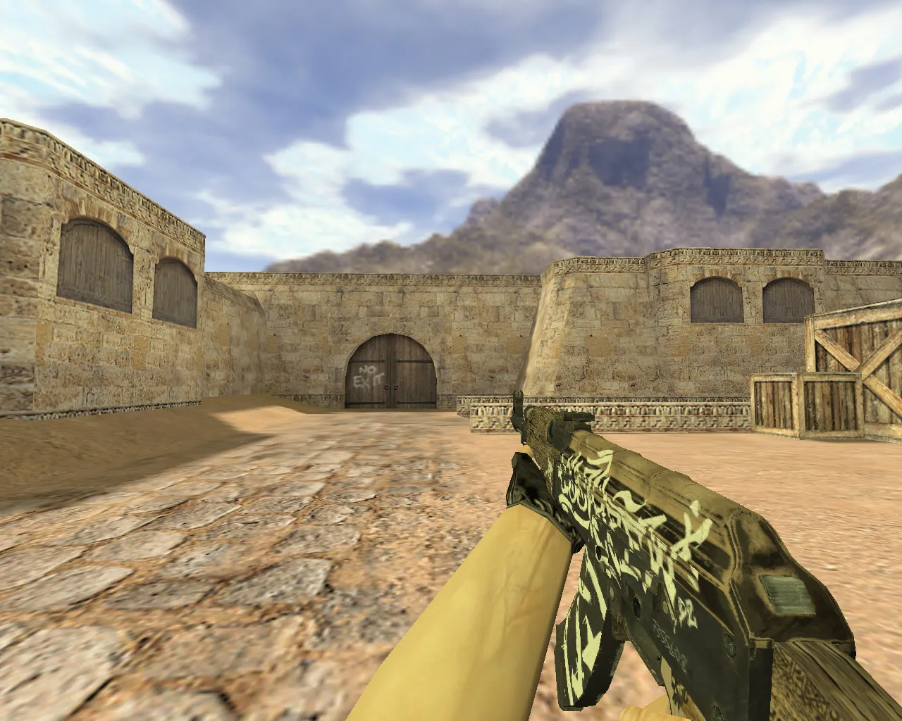 Скриншот v_ak47 «АК-47 Пустынный повстанец» модель оружия CS 1.6: звуки, осмотр, текстуры и точная анимация