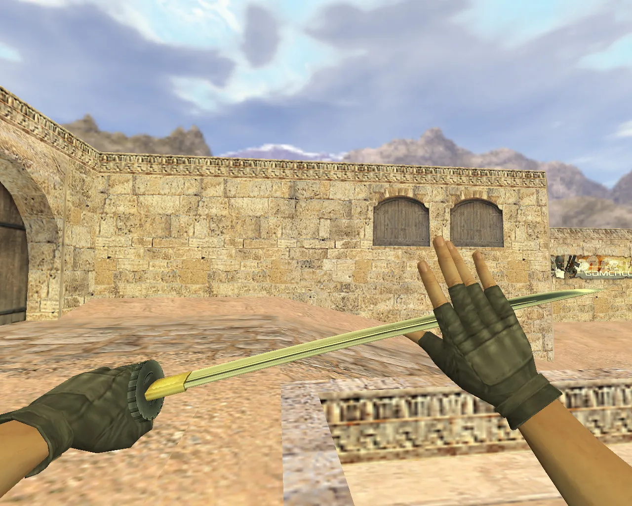 Скриншот Модель «Меч Катана» v_knife для CS 1.6: p_ и w_ модели, звуки, анимация осмотра, текстуры и настройка