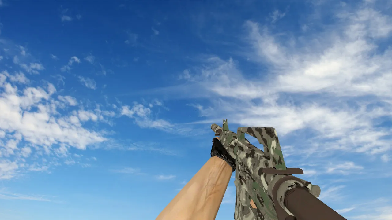 Скриншот v_m4a1 «Смешанный камуфляж» модель для CS 1.6: текстуры, звук, анимация осмотра и настройка оружия