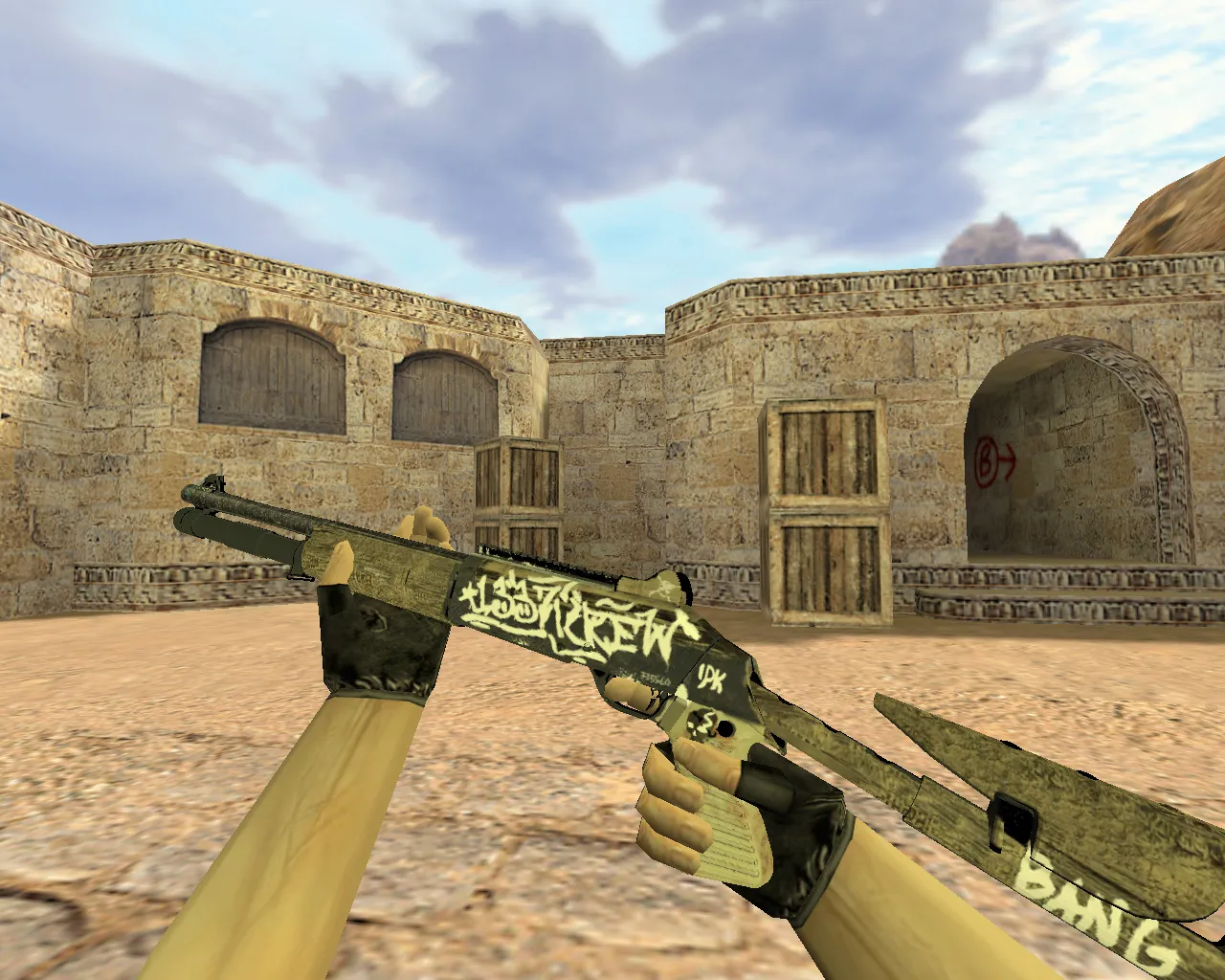 Скриншот Модель XM1014 Пустынный повстанец для CS 1.6 – Уникальный стиль и качественная текстура