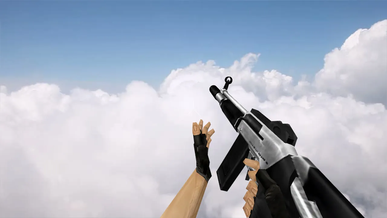 Скриншот Модель v_ak47 «Handheld Laser Cannon» для CS 1.6: p_ak47, w_ak47, звуки, анимация осмотра и качество текстур