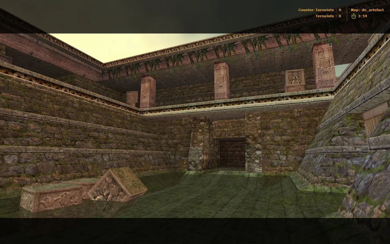 Скриншот  de_artefact для CS 1.6: карта, тактика сторон, боты .nav, оптимизация wpoly/epoly и баланс
