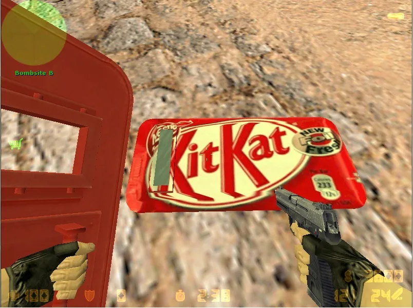 Скриншот Модель «KitKat Shield» для CS 1.6: v_ и p_ модели, звуки, анимация осмотра и текстуры