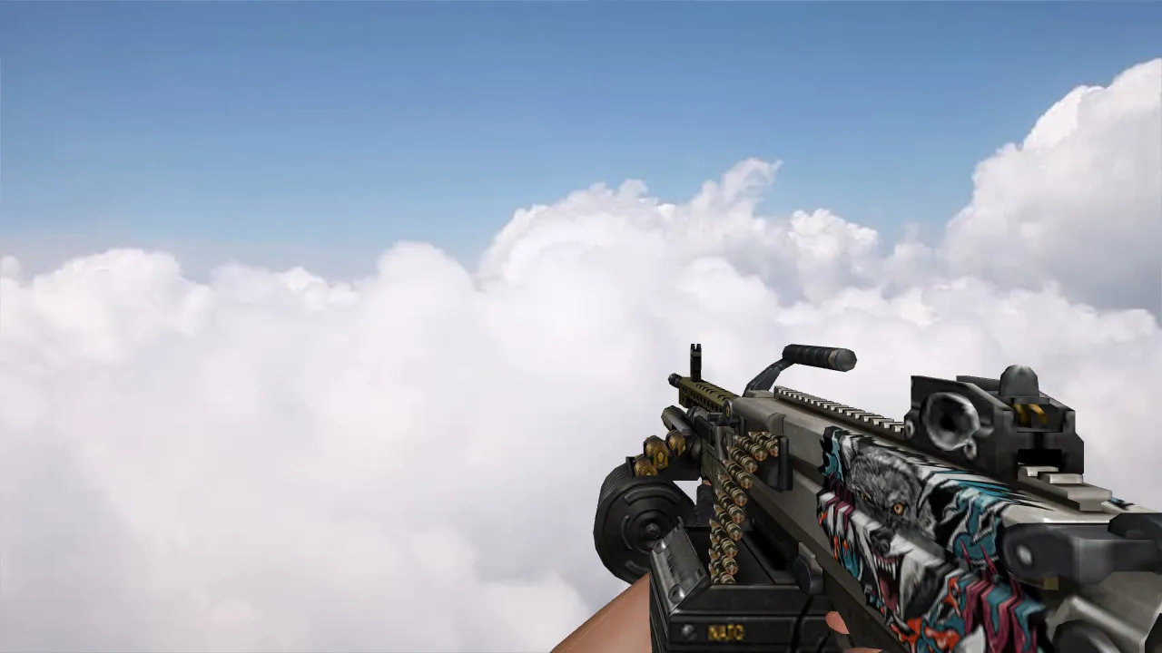 Скриншот HK121 Wild Wolf для CS 1.6 - Модель M249 с уникальным дизайном