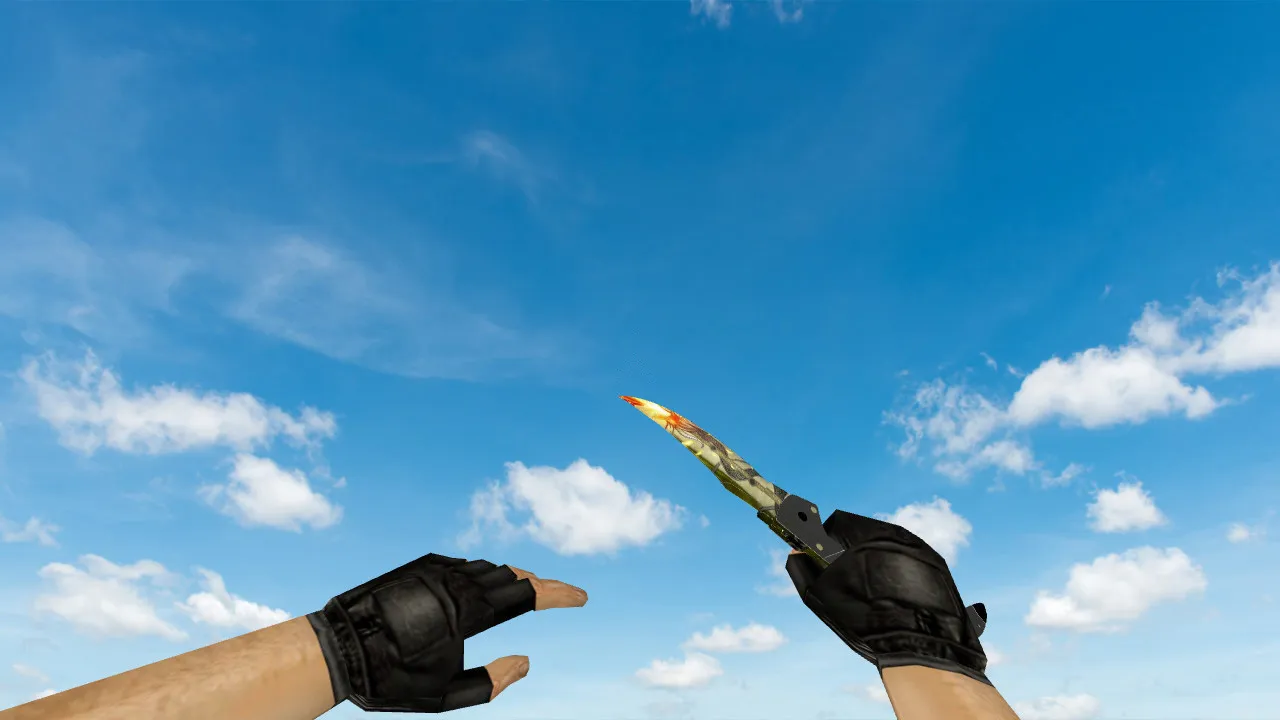 Скриншот Модель ножа Falchion «История о драконе» для CS 1.6: v_ и p_ модели, звук, анимация осмотра