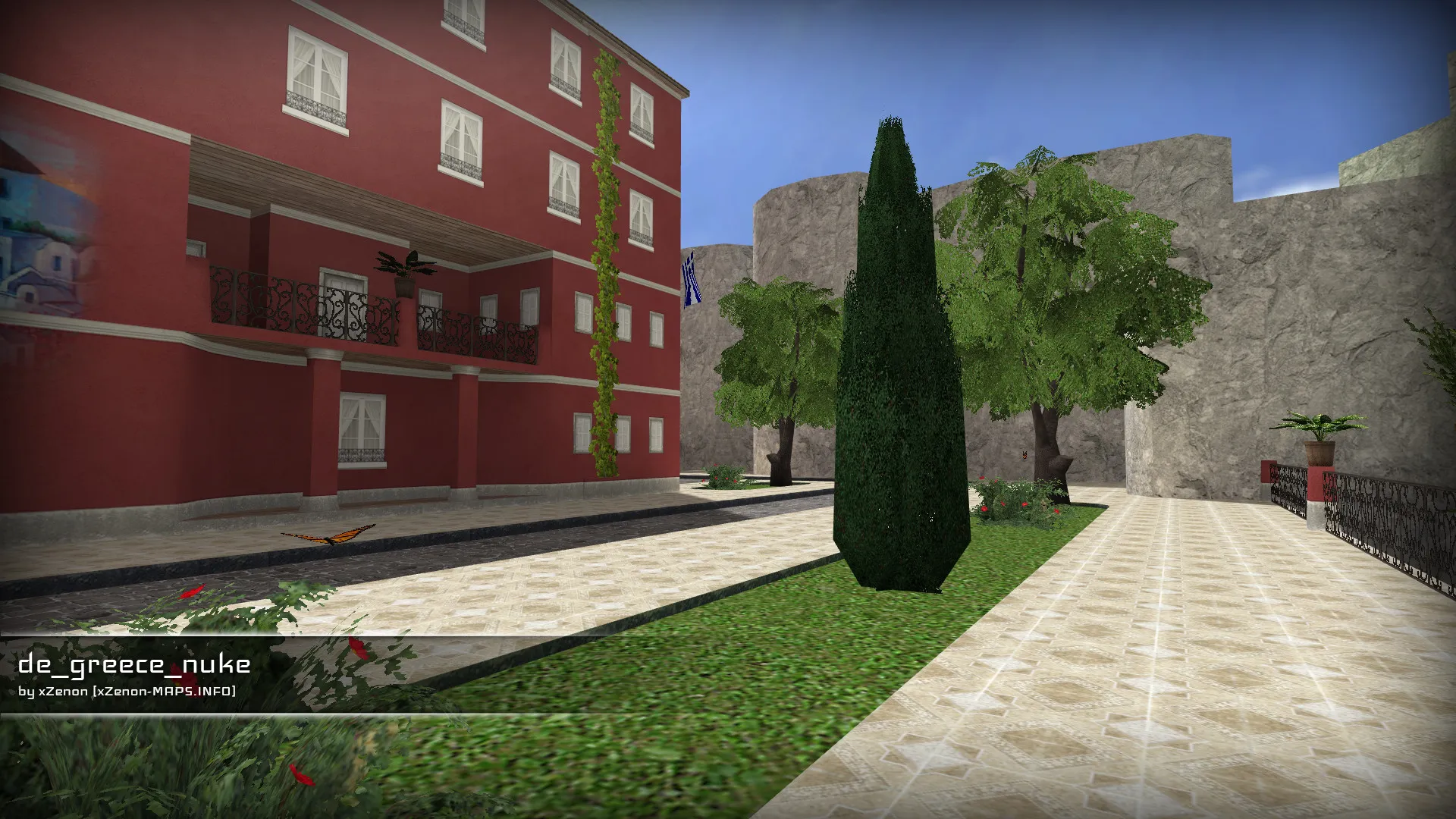 Скриншот  Карта de_greece_nuke_b3 для CS 1.6: точки, маршруты, .nav для ботов и оптимизация wpoly/epoly