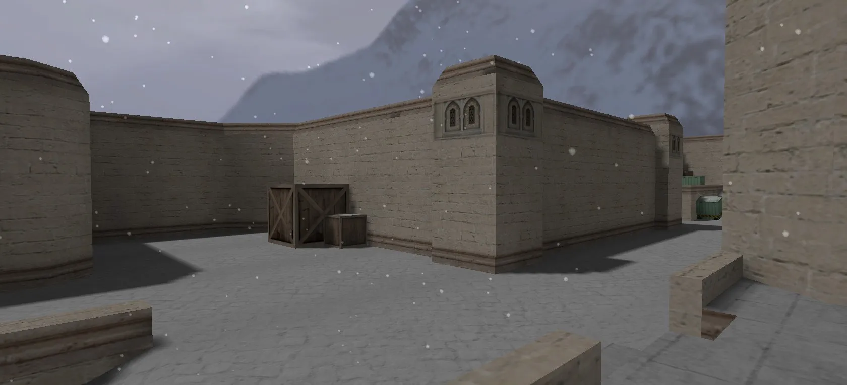 Скриншот de_dust2_winter_csco — зимняя DE_Dust2 карта для CS 1.6: точки, раунды, оптимизация и боты