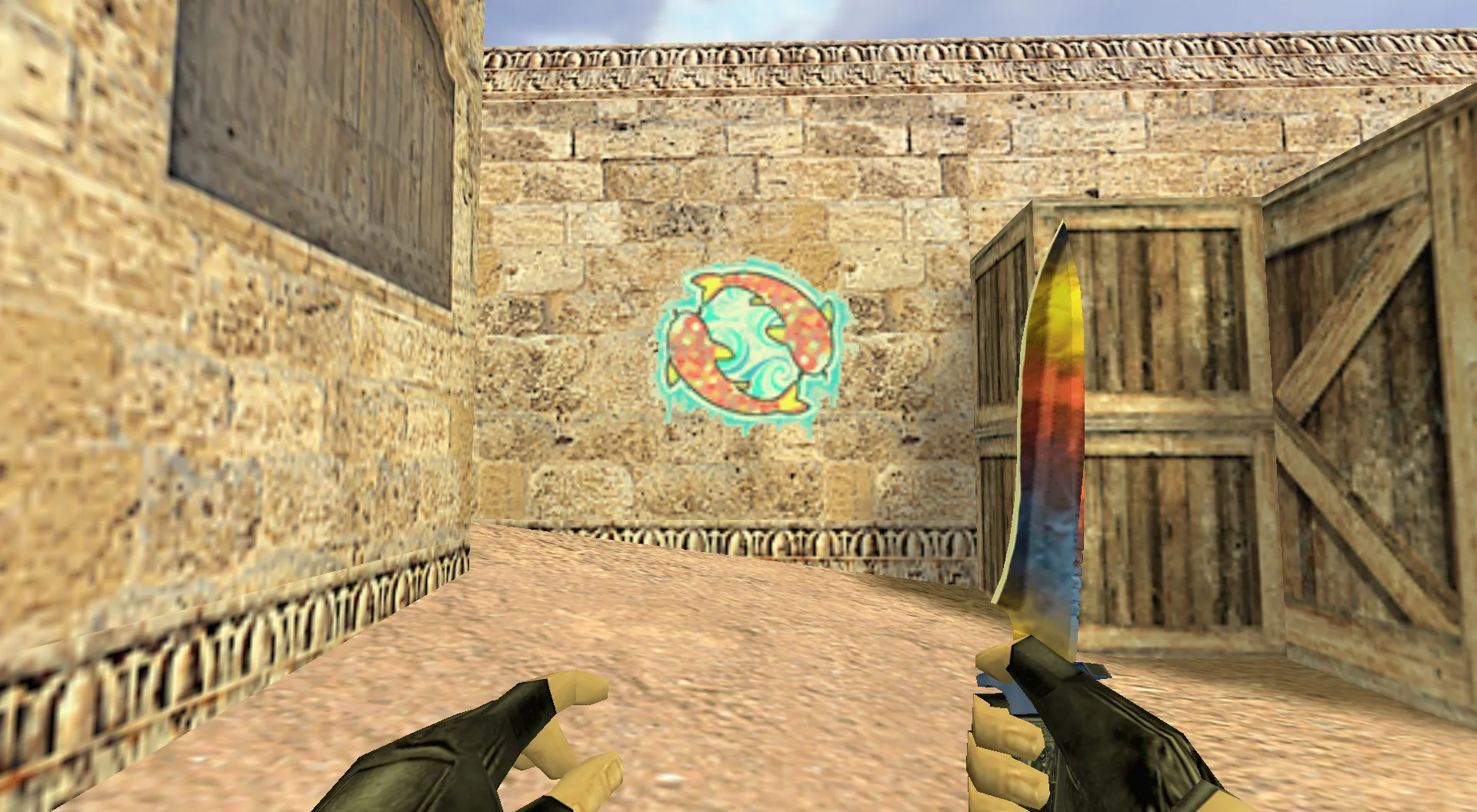 Скриншот  Граффити «Карпы-близнецы» для CS 1.6 - Уникальные скины и текстуры