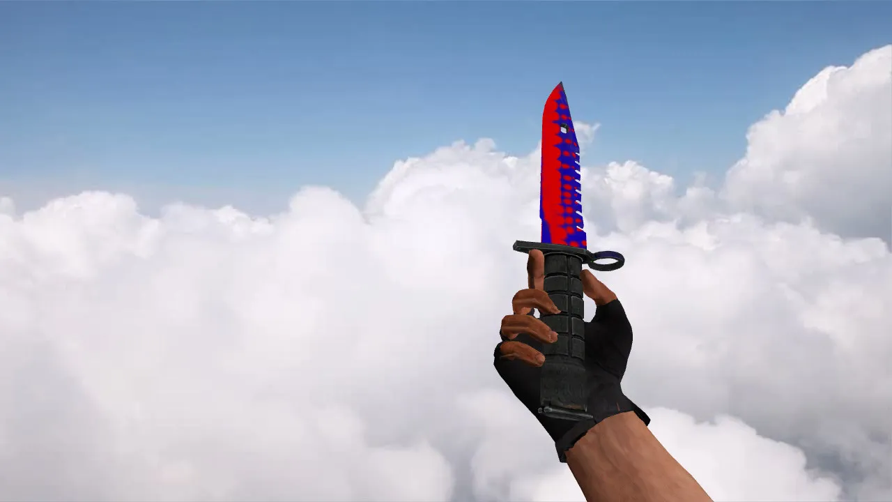Скриншот Модель ножа M9 Bayonet Red Bubbles v_ p_ w_ для CS 1.6: звуки, анимация осмотра, качество текстур