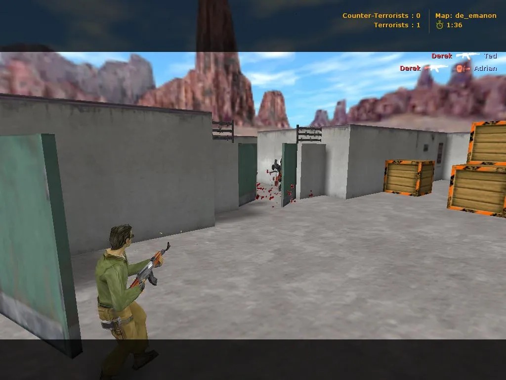 Скриншот Карта de_emanon для CS 1.6: точки, баланс сторон, навигация .nav, оптимизация wpoly/epoly