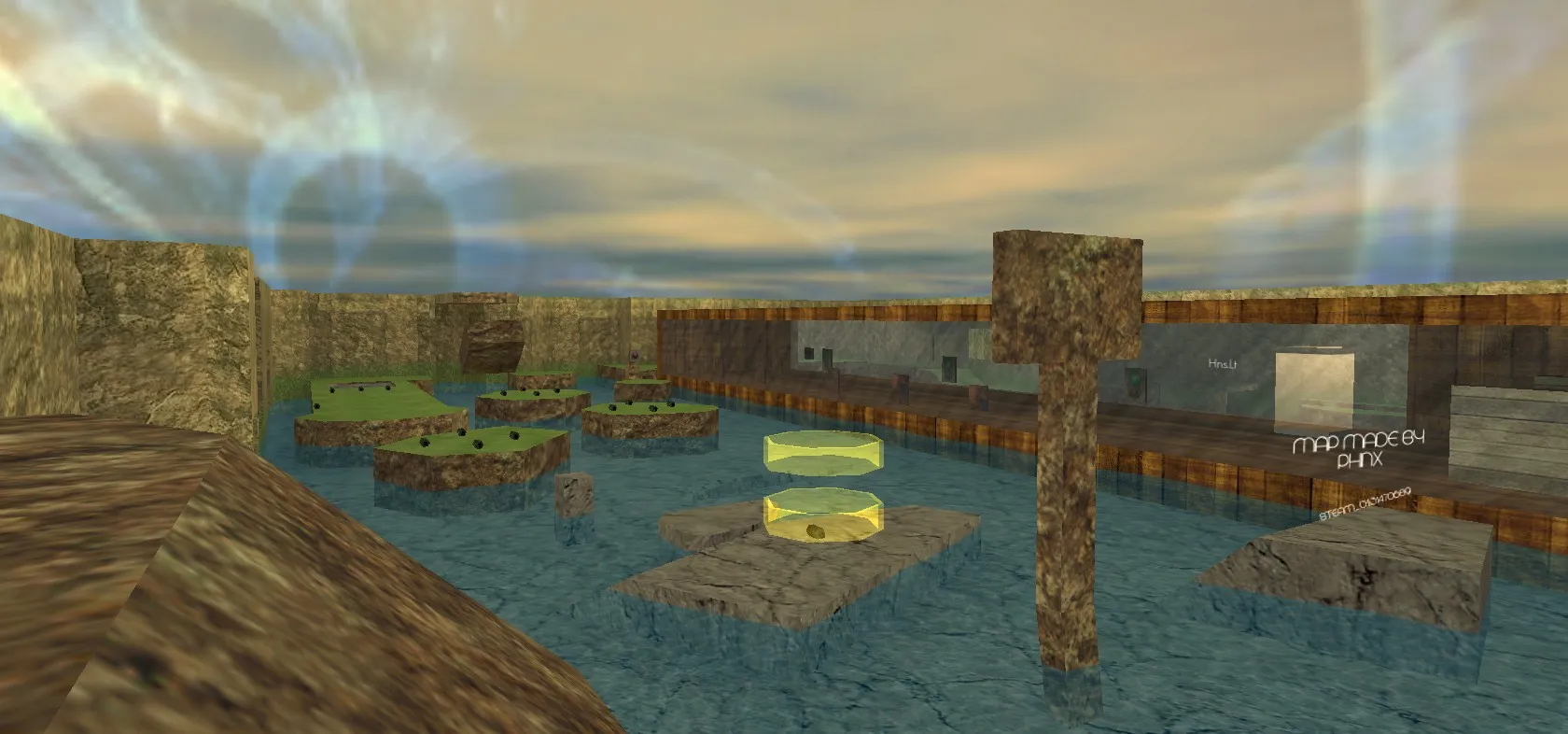 Скриншот  deathrun_unreal_play для CS 1.6: карта deathrun, тактика раундов, боты .nav, оптимизация и config