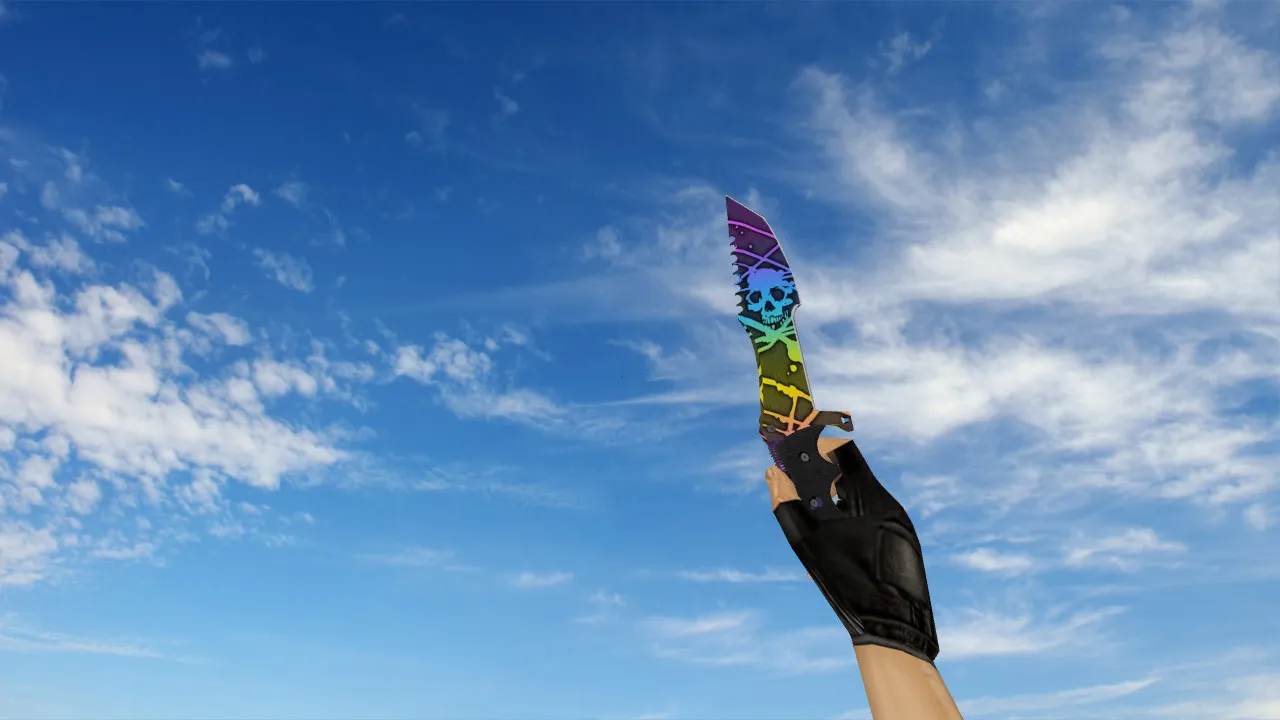 Скриншот Модель ножа Huntsman Acid Etched для CS 1.6: v_, p_, w_ файлы, звуки, анимация осмотра и проверка качества