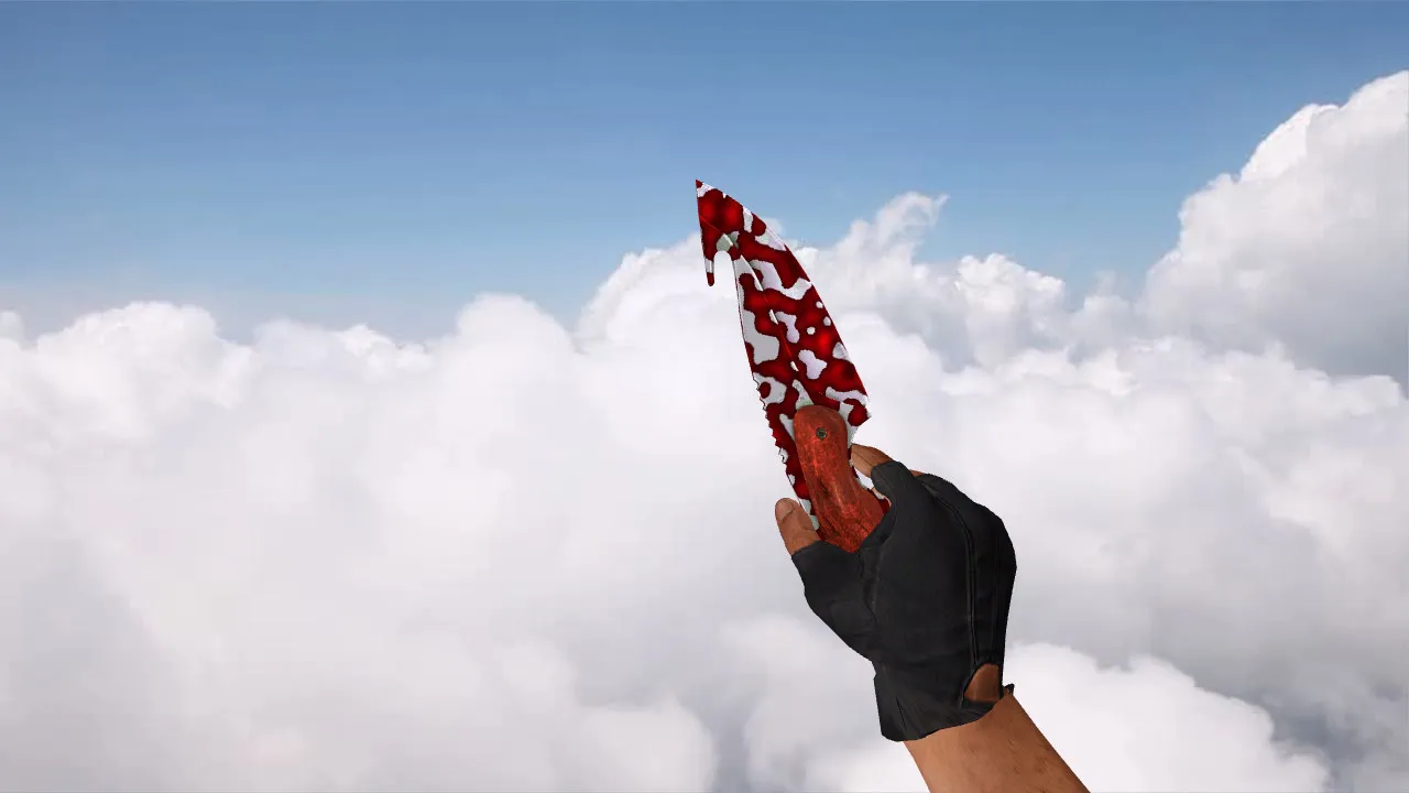 Скриншот  Модель «Gut Knife Streaks» для CS 1.6: v_ w_ p_ файлы, звуки, анимация осмотра и качество текстур