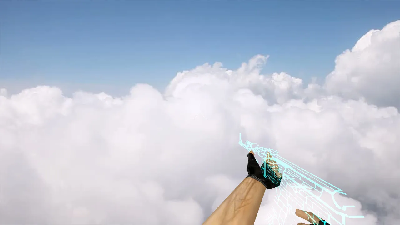 Скриншот Модель «AK-47 TRON» v_ p_ w_ для CS 1.6: звуки, анимация осмотра и качество текстур