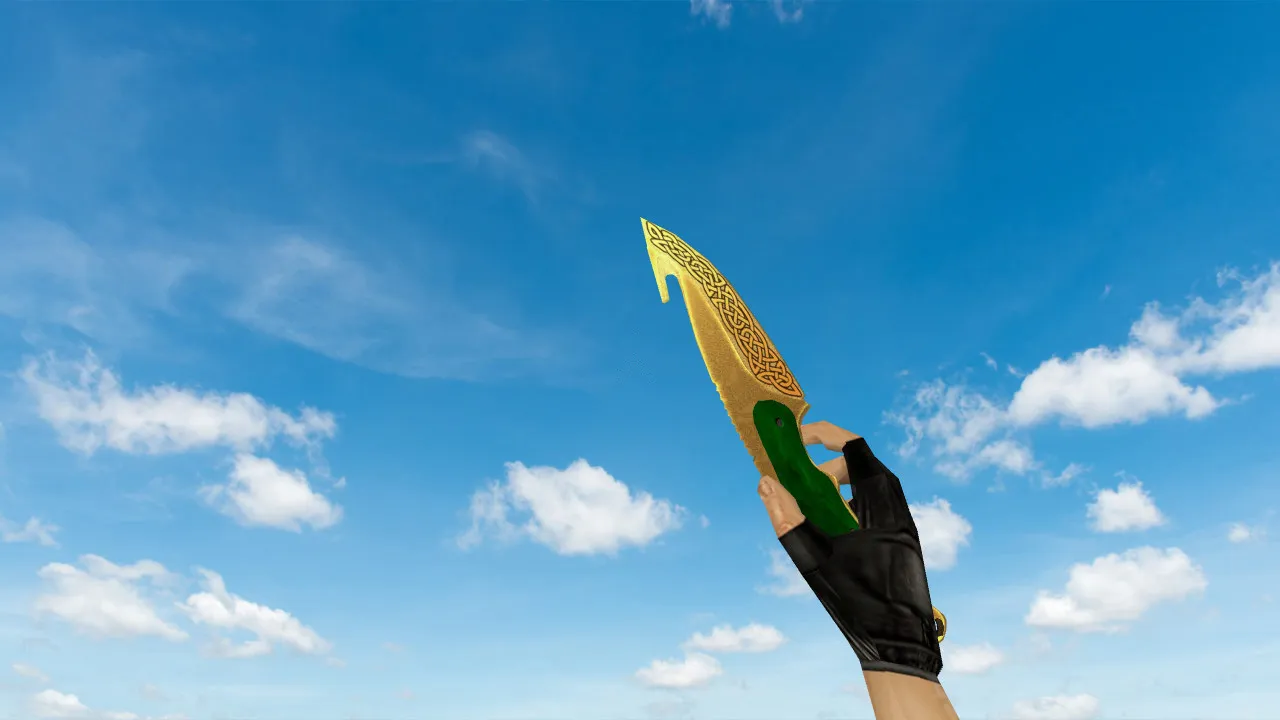 Скриншот v_knife модели ножа с лезвием-крюком «Легенды» (Default Gloves) для CS 1.6: звуки, анимация осмотра, текстуры