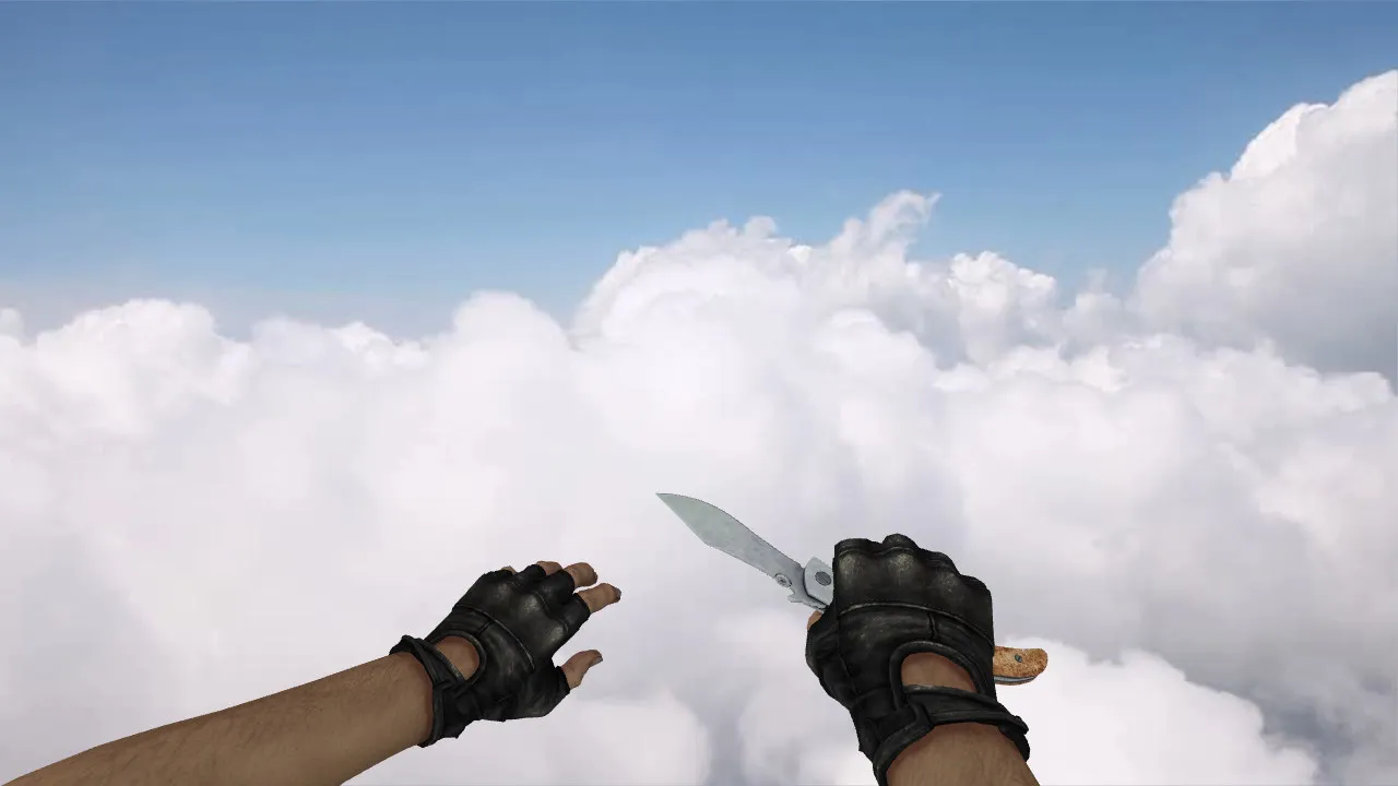 Скриншот Модель ножа v_ w_ p_ «Наваха Вороненая сталь» для CS 1.6: звуки, анимация осмотра, текстуры и качество