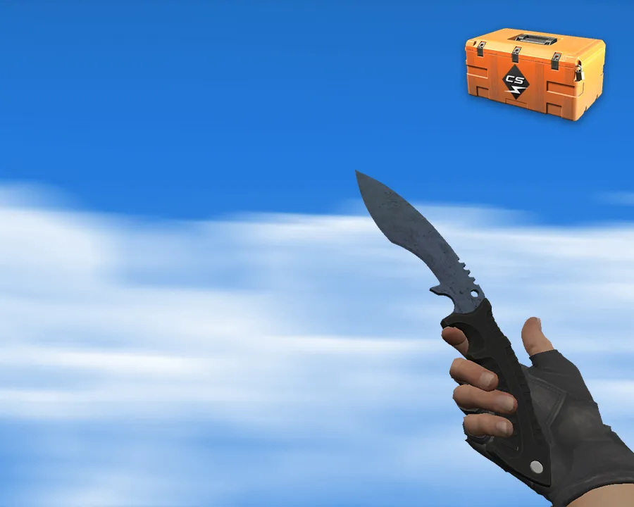 Скриншот Кукри Blue Steel (Вороненая сталь) v_, p_, w_ модели для CS 1.6: звуки, анимация осмотра, текстуры