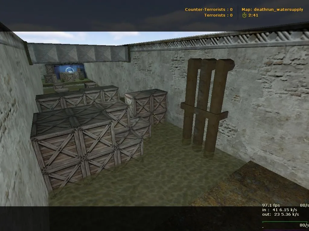 Скриншот  deathrun_watersupply — карта для CS 1.6: тайминги, ловушки, баланс сторон и .nav для ботов