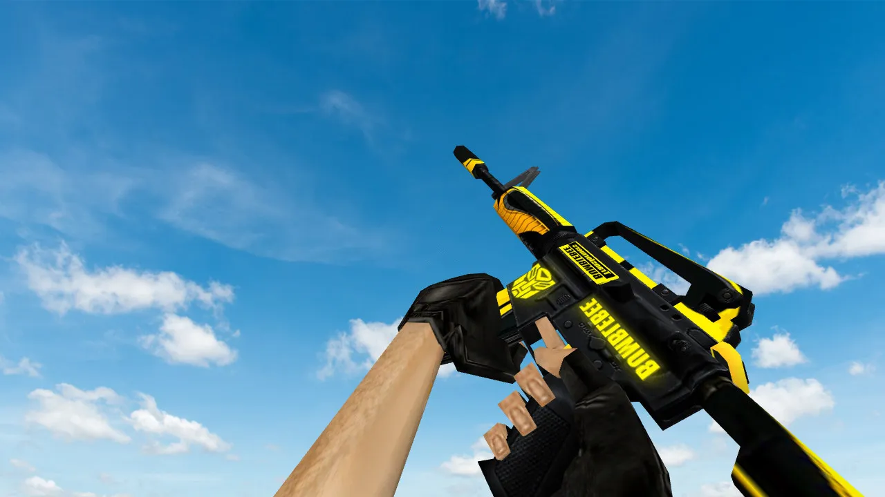 Скриншот Модель Default M4A1 BUMBLEBEE для CS 1.6: v_, p_, w_ модели, звук, анимация осмотра, текстуры