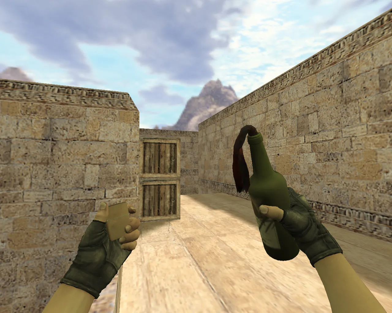 Скриншот  Модель v_ p_ w_ «Коктейль Молотова» для CS 1.6: звуки, анимация осмотра, текстуры и настройка