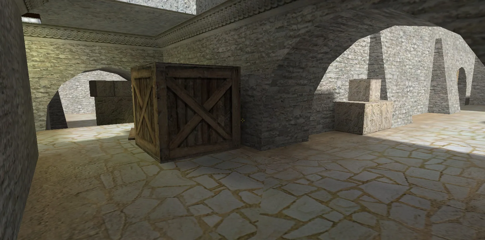 Скриншот  Карта de_aztec2ext для CS 1.6: тактика за Т и КТ, точки, .nav, оптимизация wpoly/epoly