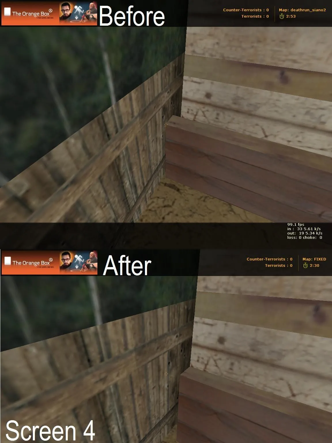 Скриншот  deathrun_siano2_fixed для CS 1.6: карта deathrun, тактика терр/контр, .nav, оптимизация wpoly/epoly