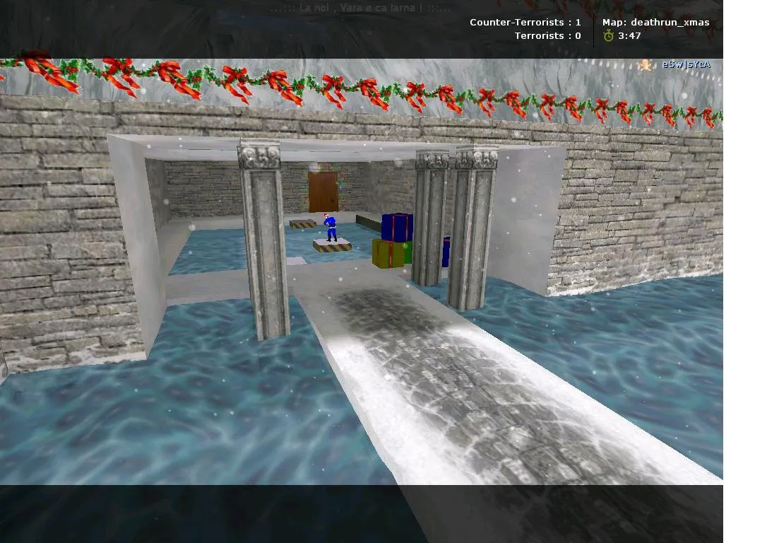 Скриншот  deathrun_xmas для CS 1.6: карта deathrun, точки, боты с .nav, оптимизация wpoly/epoly