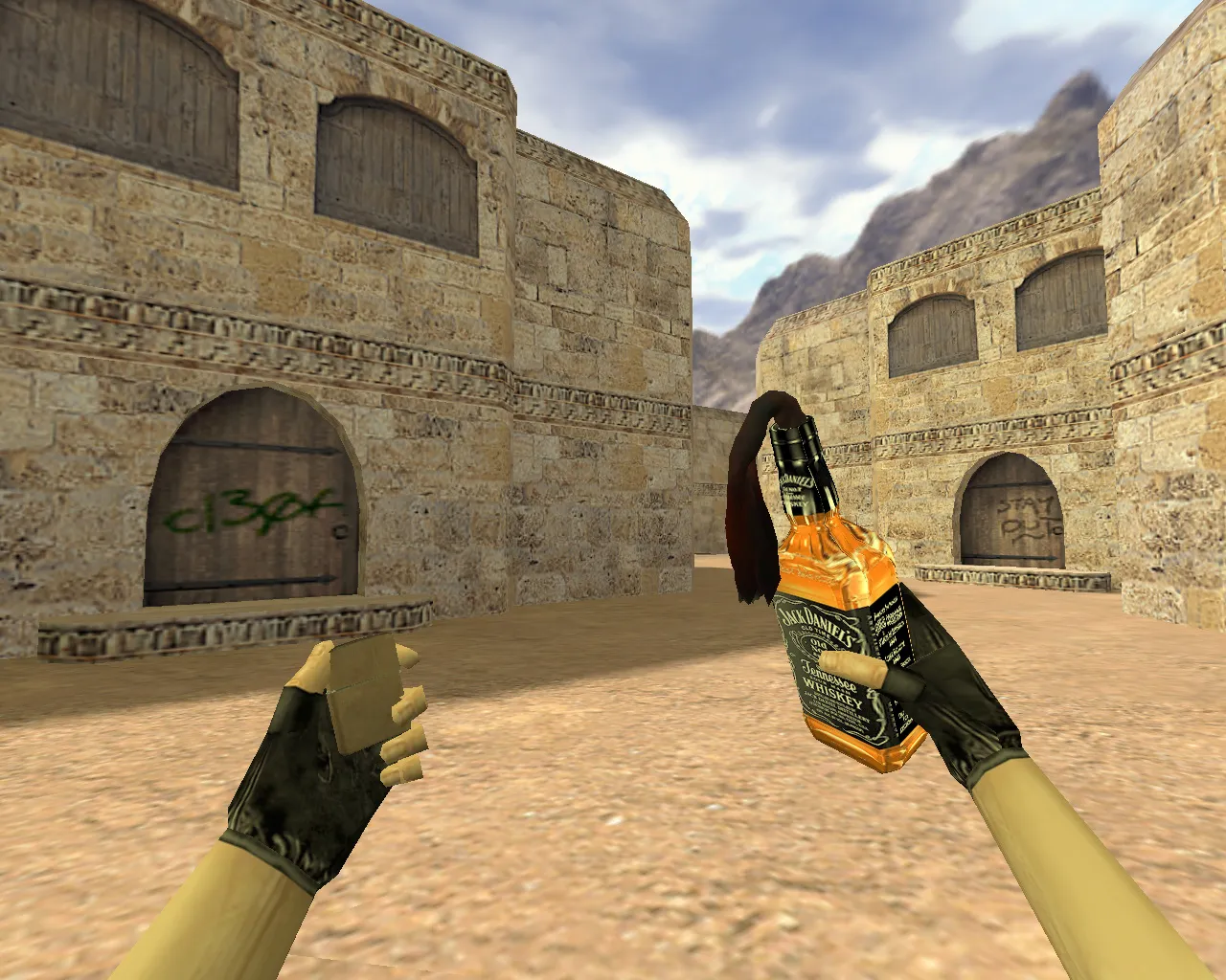 Скриншот Модель v_grenade, p_grenade, w_grenade «Граната Jack Daniels» для CS 1.6 — звук, анимация осмотра и текстуры