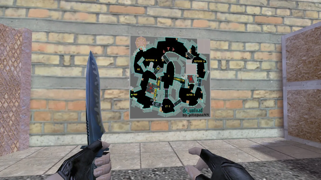 Скриншот Карта de_unload для CS 1.6 - Подробное описание и тактики