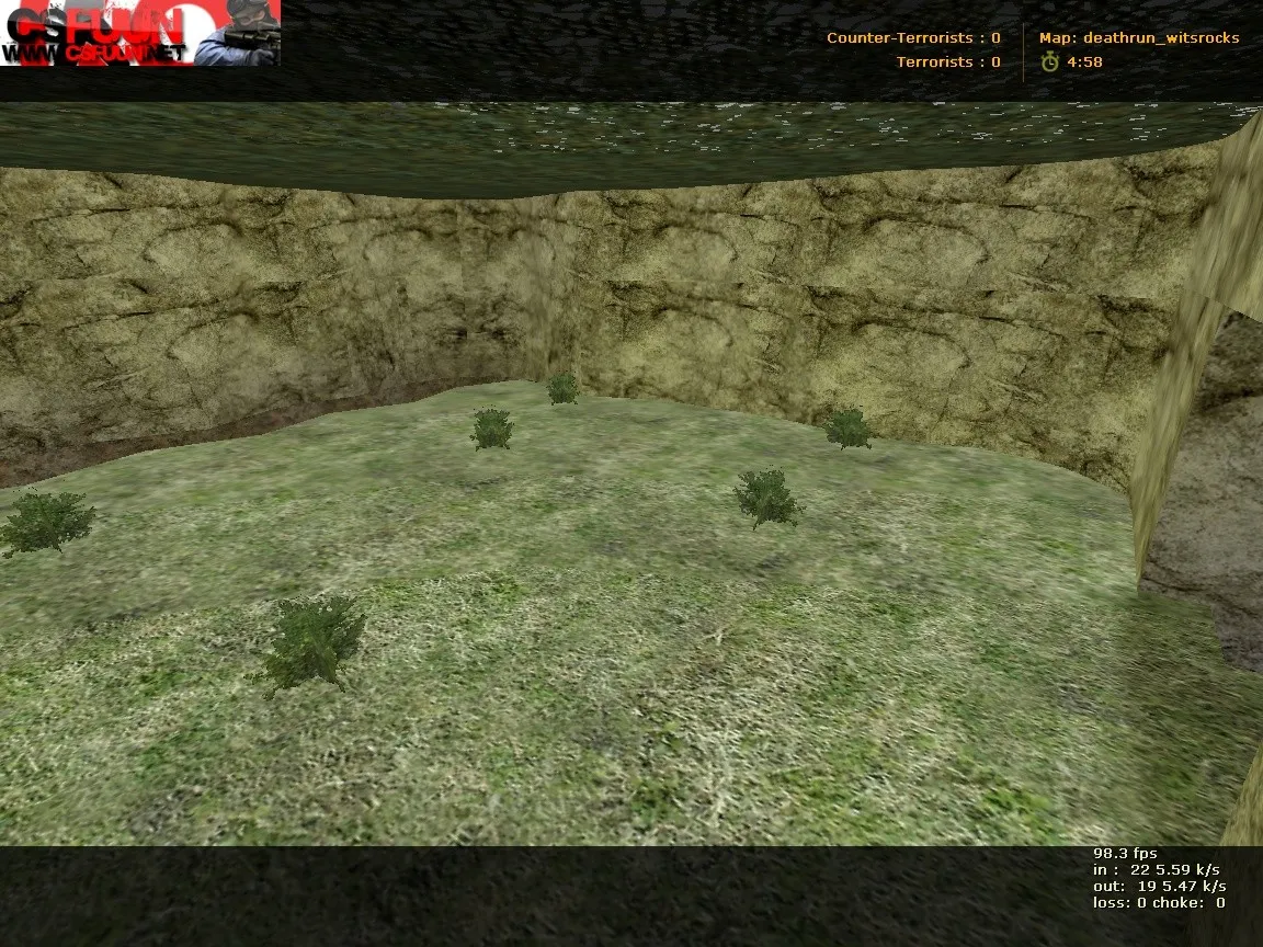 Скриншот  deathrun_witsrocks для CS 1.6: карта Deathrun, точки заразы и тайминги, .nav для ботов, оптимизация