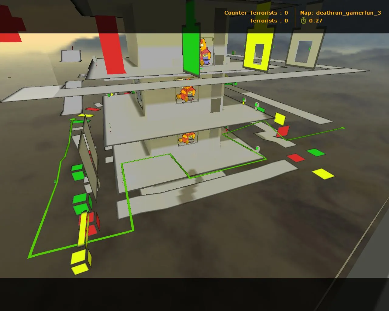 Скриншот  deathrun_gamerfun_3 для CS 1.6: тайминги ловушек, точки за CT/T, оптимизация и .nav для ботов