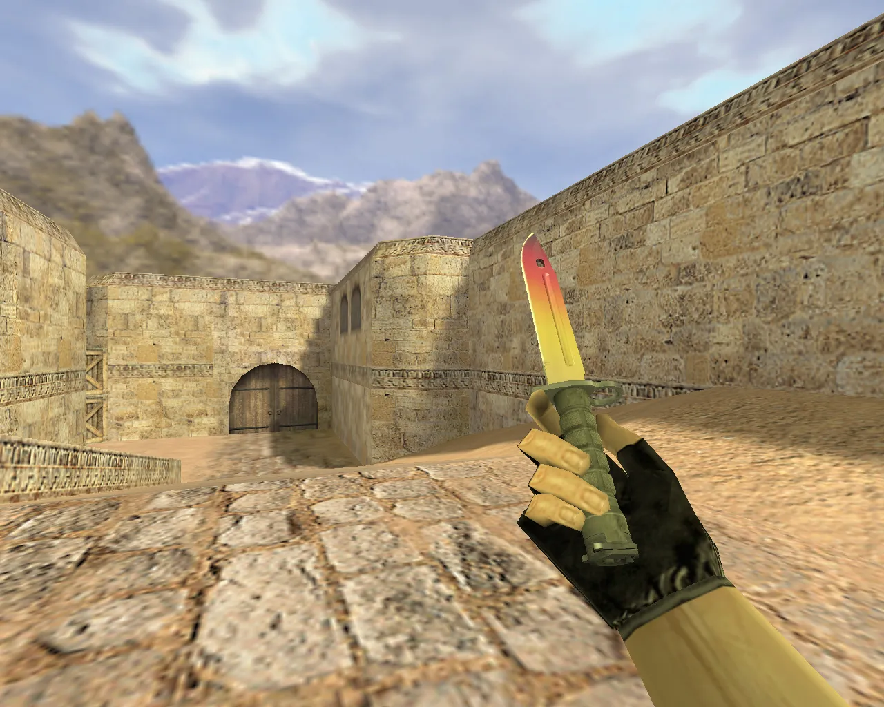 Скриншот Модель «Штык-нож Градиент» v_ для CS 1.6: p_, w_, звуки, анимация осмотра и текстуры