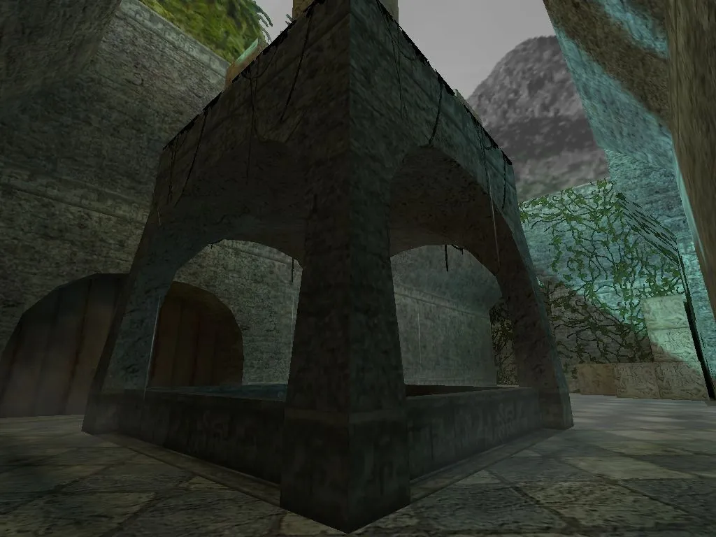 Скриншот Карта de_azrain_1bt_beta для CS 1.6: баланс сторон, точки, .nav и оптимизация wpoly/epoly