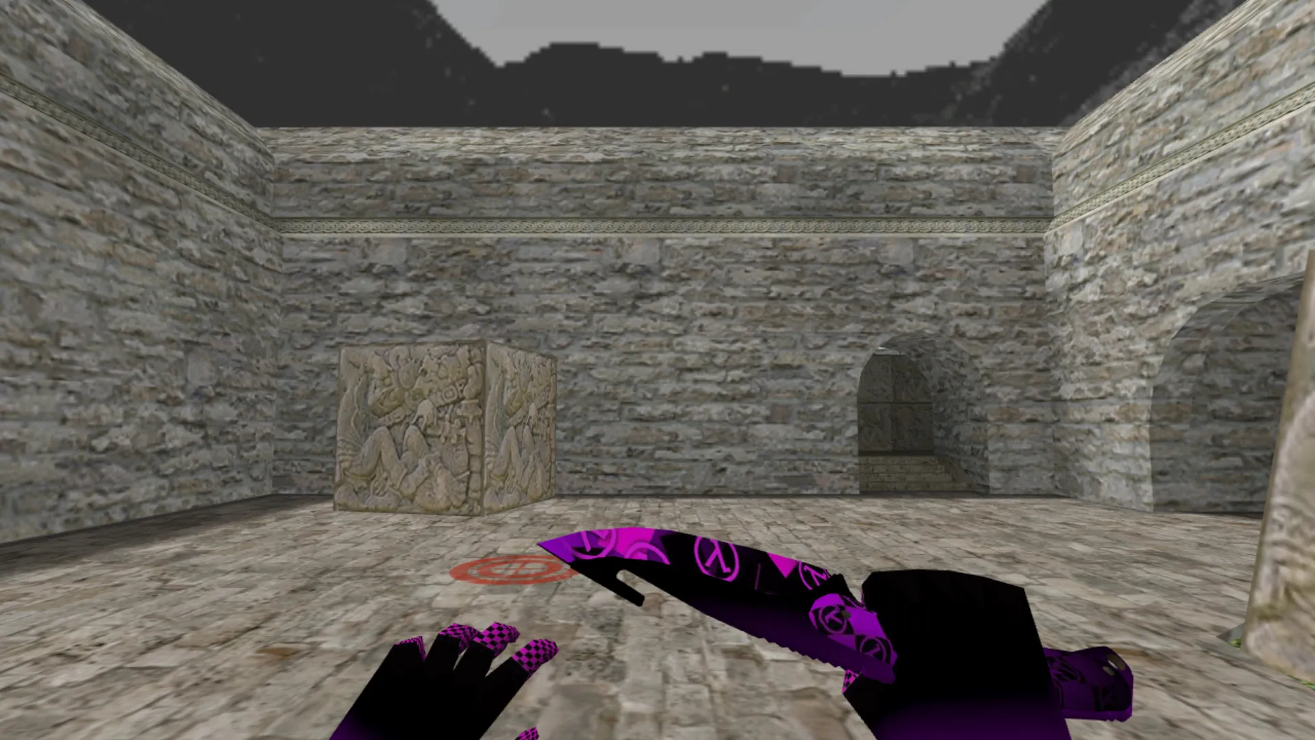 Скриншот Нож с лезвием крюком Purple Error v_model для CS 1.6: звуки, анимация осмотра, текстуры и настройка