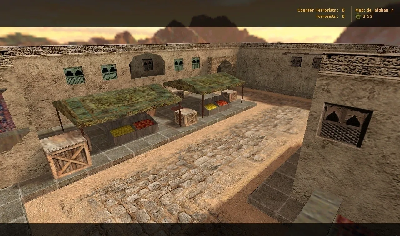 Скриншот Карта de_afghan_r для CS 1.6: баланс сторон, точки, .nav для ботов и оптимизация wpoly/epoly