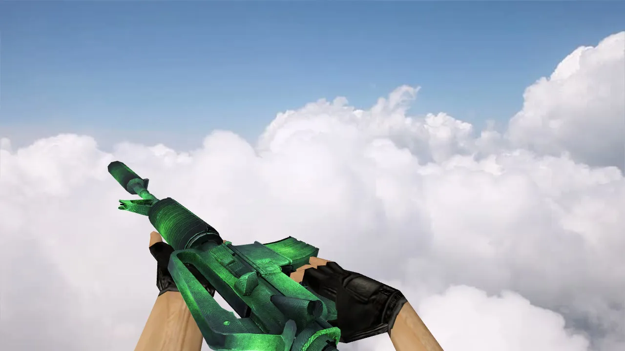 Скриншот Модель M4A1 «Зеленая гравировка» v_m4a1 для CS 1.6: p_m4a1, w_m4a1, звуки, анимация осмотра