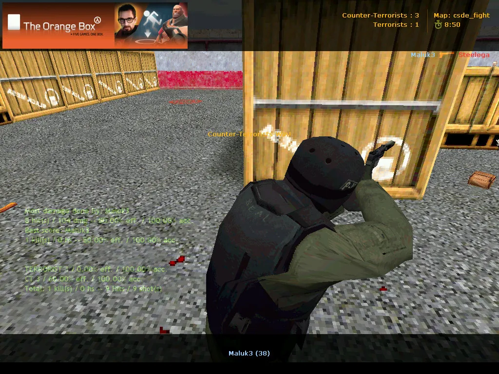 Скриншот  csde_fight карта для CS 1.6: тактика CT/T, точки, .nav и оптимизация wpoly/epoly