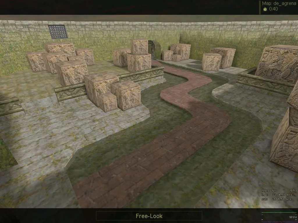 Скриншот Карта de_agrena для CS 1.6: баланс сторон, точки, .nav для ботов, оптимизация wpoly/epoly