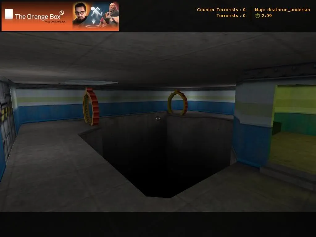 Скриншот  deathrun_underlab_v2 — карта deathrun для CS 1.6: точки, баланс сторон, .nav, оптимизация