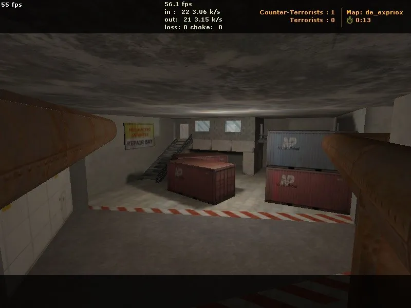 Скриншот  Карта de_expriox для CS 1.6: баланс сторон, точки, .nav для ботов и оптимизация wpoly/epoly