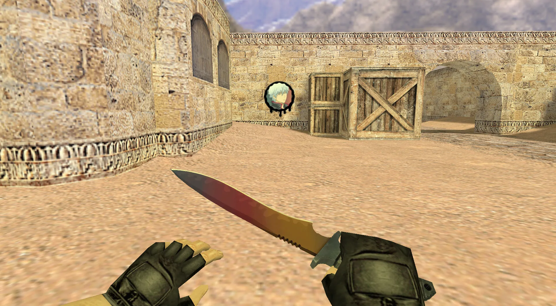 Скриншот  Граффити «Гинтоки Саката» для CS 1.6 - Аниме в вашем игровом мире