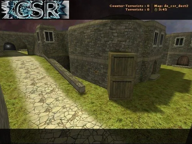 Скриншот de_csr_dust2 карта для CS 1.6: точки, баланс сторон, .nav для ботов и оптимизация wpoly/epoly