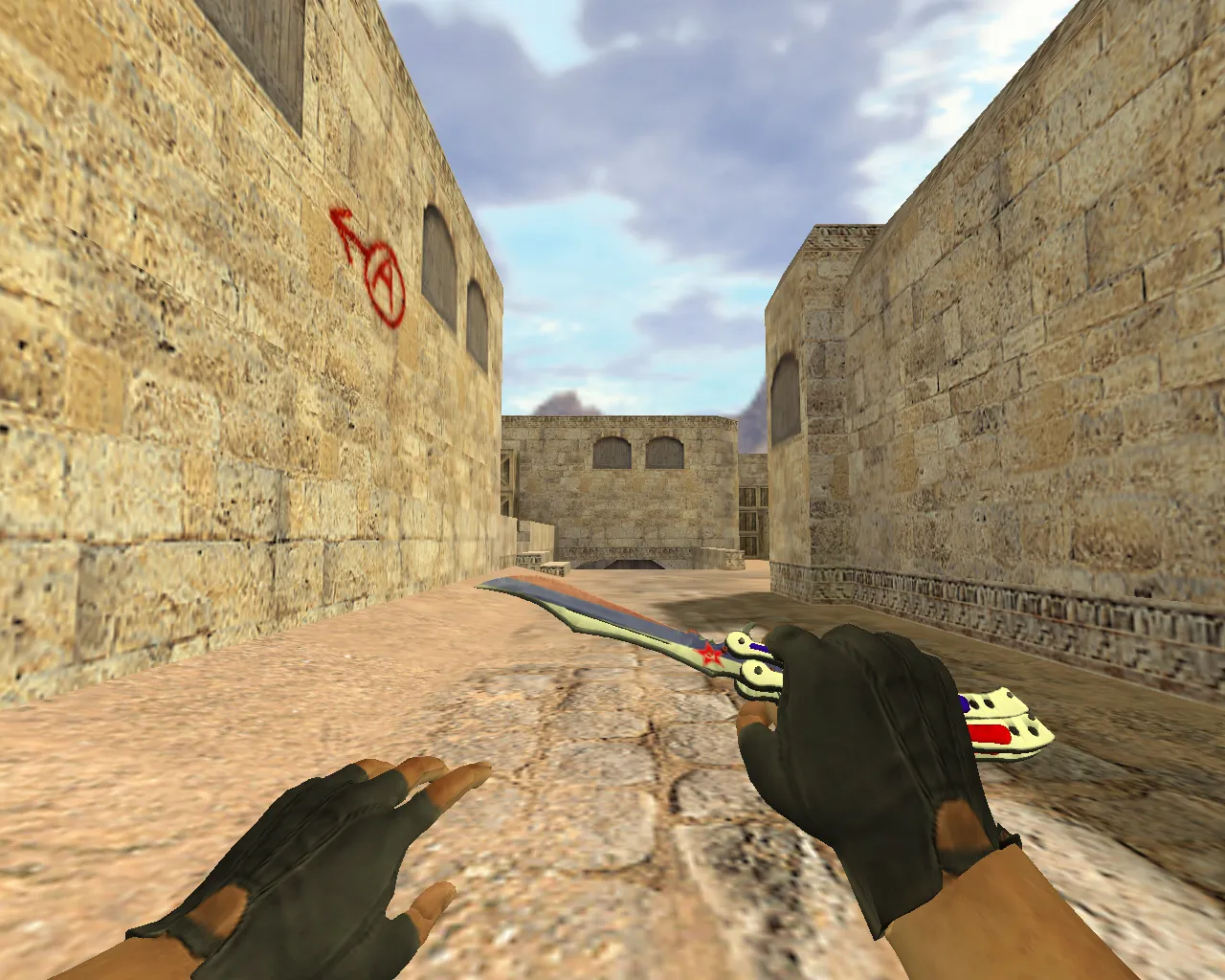 Скриншот Модель «Нож-бабочка Россия» v_ knife для CS 1.6: p_ w_ модели, звуки и анимация осмотра